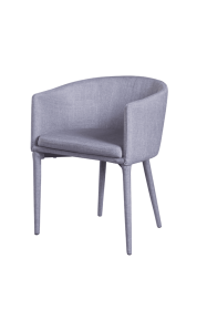 Gray Upholstered Fabric Dining Arm Chair
