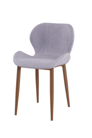 Gray And Brown Upholstered Fabric Dining Side Chair