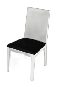 Set of Two Black And White Upholstered Fabric Dining Side Chairs