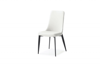 Set of Two White And Black Upholstered Faux Leather Dining s