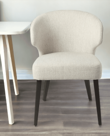 Ivory and Black Wingback Dining Side Chair