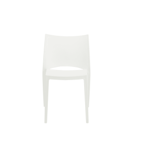 Set of Two White Heavy Duty Plastic Dining Side Chairs