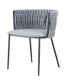 Light Gray Black Contemporary Dining Chair
