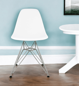White And Silver Acrylic Dining Side Chair