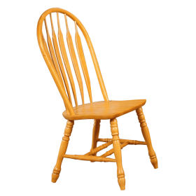 Sunset Trading Oak Selections Comfort Back Windsor Dining Side Chair | Light Oak Solid Wood | Set of 2 Fully Assembled Sidechairs