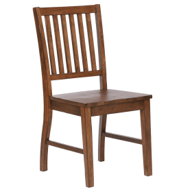 Sunset Trading Simply Brook Slat Back Dining Chair | Set of 2 | Amish Brown Solid Wood