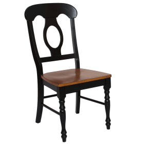 Sunset Trading Black Cherry Selections Napoleon Dining Chair | Antique Black and Cherry | Set of 2