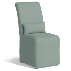 Sunset Trading Newport Slipcovered Dining Chair | Performance Fabric Washable Water-Resistant Stain-Proof | Ocean Blue