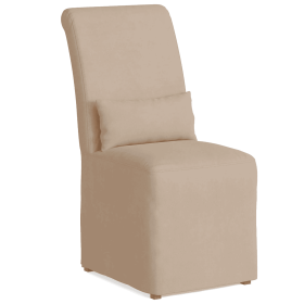 Sunset Trading Newport Slipcovered Dining Chair | Performance Fabric Washable Water-Resistant Stain-Proof | Tan