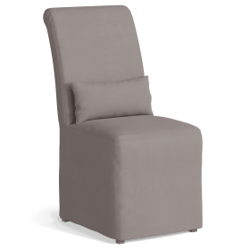 Sunset Trading Newport Slipcovered Dining Chair | Performance Fabric Washable Water-Resistant Stain-Proof | Gray