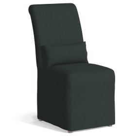 Sunset Trading Newport Slipcovered Dining Chair | Performance Fabric Washable Water-Resistant Stain-Proof | Dark Gray
