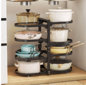 8 Tier Pots and Pans Lid Organizer Rack Holder,