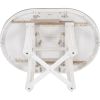 TREXM 5-Piece Dining Table Set, Two-Size Round To Oval Extendable Butterfly Leaf Wood Dining Table and 4 Upholstered Dining Chairs with Armrests (Brow