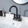 2-Handle 4-Inch Oil Rubbed Bronze Bathroom Faucet, Bathroom Vanity Sink Faucets with Pop-up Drain and Supply Hoses On-Site
