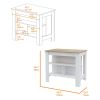 Burlingame 5-Shelf 4-Door 2-piece Kitchen Set, Kitchen Island and Upper Wall Cabinet White and Light Oak