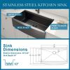 36 Inch Apron Front Workstation Farmhouse Sink 16 Guage Gunmetal Matte Black Stainless Steel Kitchen Sink Single Bowl Farm Sink