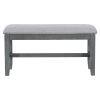 TREXM 6-Piece Family Dining Room Set Solid Wood Space Saving Foldable Table and 4 Chairs with Bench for Dining Room (Gray)