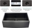 36 Inch Apron Front Workstation Farmhouse Sink 16 Guage Gunmetal Matte Black Stainless Steel Kitchen Sink Single Bowl Farm Sink