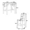 TOPMAX 3-Piece Wood Counter Height Drop Leaf Dining Table Set with 2 Upholstered Dining Chairs for Small Place, White+Gray