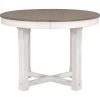 TREXM 5-Piece Dining Table Set, Two-Size Round To Oval Extendable Butterfly Leaf Wood Dining Table and 4 Upholstered Dining Chairs with Armrests (Brow