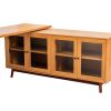 66.5" Modern L-shaped Executive Desk with delicate tempered glass Cabinet Storage,Large Office Desk with Drawers,Business Furniture Desk Workstation f