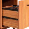 66.5" Modern L-shaped Executive Desk with delicate tempered glass Cabinet Storage,Large Office Desk with Drawers,Business Furniture Desk Workstation f