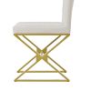 TREXM 7-Piece Modern Dining Table Set, Rectangular Marble Texture Kitchen Table and 6 PU leather Chairs with X-Shaped Gold Steel Pipe Legs for Dining