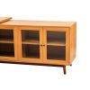 66.5" Modern L-shaped Executive Desk with delicate tempered glass Cabinet Storage,Large Office Desk with Drawers,Business Furniture Desk Workstation f
