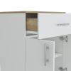 DEPOT E-SHOP Barbados Pantry Cabinet, One Drawer, Two Interior Shelves, White / Light Oak