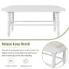 TOPMAX 6-peice Dining Set with Turned Legs, Kitchen Table Set with Upholstered Dining Chairs and Bench,Retro Style, White