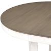 TREXM 5-Piece Dining Table Set, Two-Size Round To Oval Extendable Butterfly Leaf Wood Dining Table and 4 Upholstered Dining Chairs with Armrests (Brow