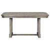 TREXM 6-Piece Rubber Wood Dining Table Set with Beautiful Wood Grain Pattern Tabletop Solid Wood Veneer and Soft Cushion (Gray)