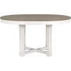 TREXM 5-Piece Dining Table Set, Two-Size Round To Oval Extendable Butterfly Leaf Wood Dining Table and 4 Upholstered Dining Chairs with Armrests (Brow
