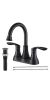 2-Handle 4-Inch Oil Rubbed Bronze Bathroom Faucet, Bathroom Vanity Sink Faucets with Pop-up Drain and Supply Hoses On-Site