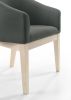 Jasper Driftwood Finish 3 Piece 59" Round Dining Table Set with Gray Barrel Chairs