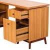 66.5" Modern L-shaped Executive Desk with delicate tempered glass Cabinet Storage,Large Office Desk with Drawers,Business Furniture Desk Workstation f