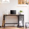 Modern Simple Style Home Office Writing Desk with 2-Tier Drawers Storage,Black Rustic,55IN