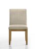 Jasper Driftwood Finish 5 Piece 47" Wide Contemporary Round Dining Table Set with Beige Fabric Chairs