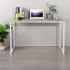 47.2 inch Computer Desk Modern Writing Desk, Simple Study Table, Industrial Office Desk, Sturdy Laptop Table for Home Office, oak & white