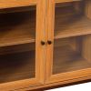 66.5" Modern L-shaped Executive Desk with delicate tempered glass Cabinet Storage,Large Office Desk with Drawers,Business Furniture Desk Workstation f