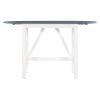 TOPMAX 3-Piece Wood Counter Height Drop Leaf Dining Table Set with 2 Upholstered Dining Chairs for Small Place, White+Gray