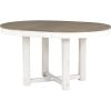 TREXM 5-Piece Dining Table Set, Two-Size Round To Oval Extendable Butterfly Leaf Wood Dining Table and 4 Upholstered Dining Chairs with Armrests (Brow