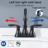 2-Handle 4-Inch Oil Rubbed Bronze Bathroom Faucet, Bathroom Vanity Sink Faucets with Pop-up Drain and Supply Hoses On-Site