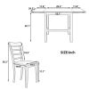 TOPMAX 5-Piece Wood Square Drop Leaf Breakfast Nook Extendable Dining Table Set with 4 Ladder Back Chairs for Small Places, Brown