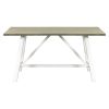 TOPMAX 6 Piece Dining Table Set Wood Dining Table and chair Kitchen Table Set with Table, Bench and 4 Chairs, Rustic Style,White+Gray