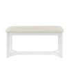 TOPMAX Farmhouse 6-Piece Wood Dining Table Set with 4 Upholstered Chairs and Bench, White
