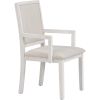 TREXM 5-Piece Dining Table Set, Two-Size Round To Oval Extendable Butterfly Leaf Wood Dining Table and 4 Upholstered Dining Chairs with Armrests (Brow