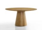 Jasper Driftwood Finish 3 Piece 59" Round Dining Table Set with Gray Barrel Chairs