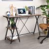 47.2"W X 18.9"D X 30.1"H Computer Desk with 2 layers - BROWN & BLACK