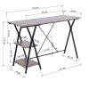 47.2"W X 18.9"D X 30.1"H Computer Desk with 2 layers - BROWN & BLACK